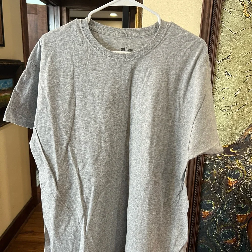 Lot of 3 Hanes Light Gray Men's Short Sleeve Tee